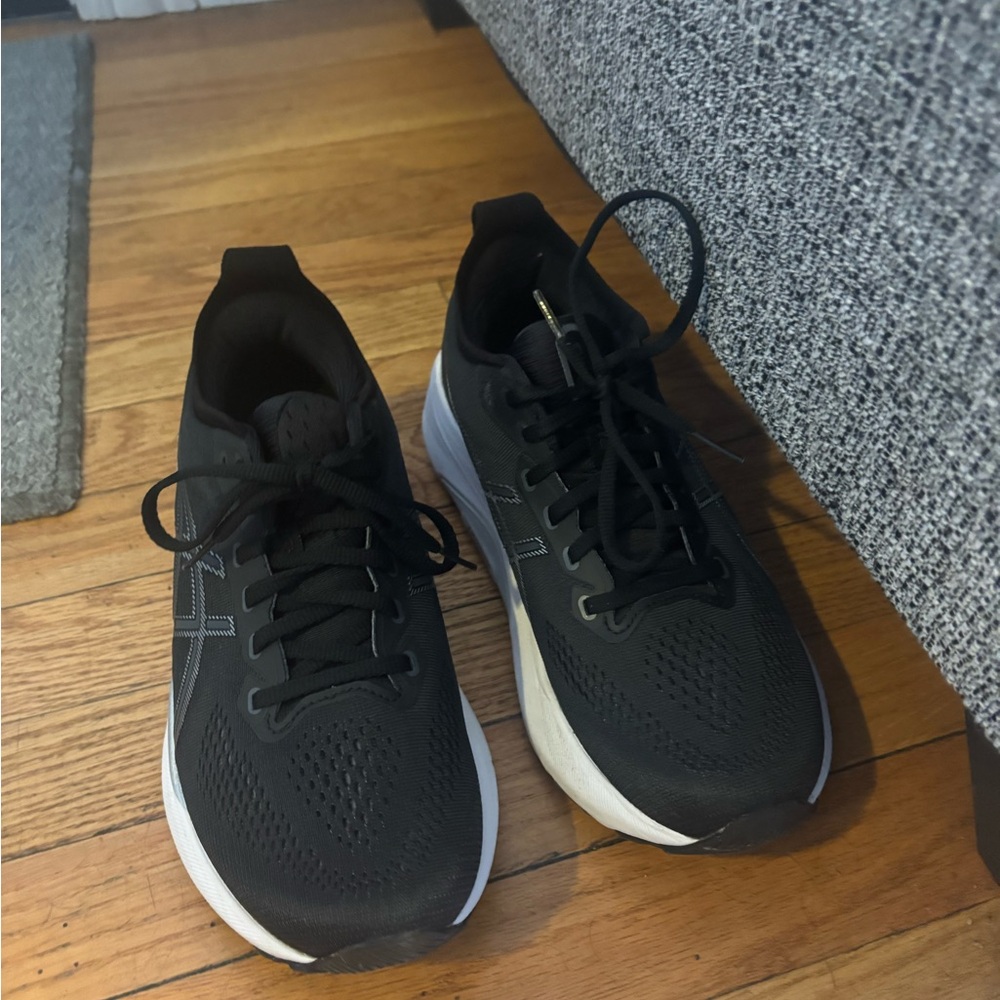 Asics Black and White Athletic Shoes Lightweight Design